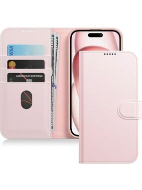 JETech iPhone 15 Pink Flip Cover Case Brand New